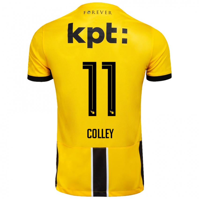 Børn Ebrima Colley #11 Gul Sort Hjemmebane Spillertrøjer 2024/25 Trøje T-Shirt