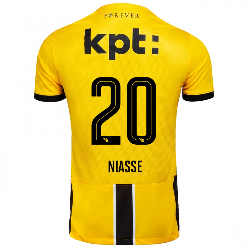 Børn Cheikh Niasse #20 Gul Sort Hjemmebane Spillertrøjer 2024/25 Trøje T-Shirt