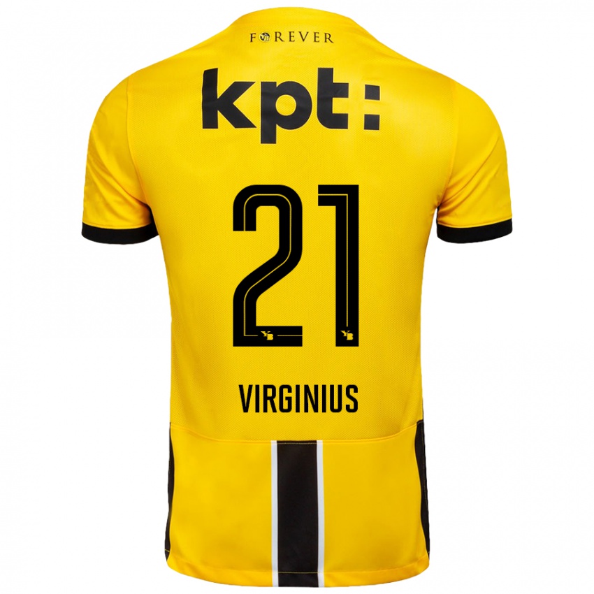 Børn Alan Virginius #21 Gul Sort Hjemmebane Spillertrøjer 2024/25 Trøje T-Shirt