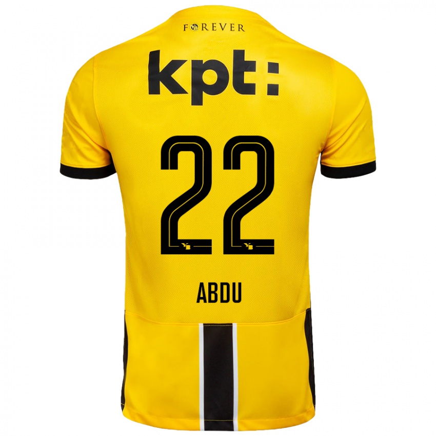 Børn Abdu Conté #22 Gul Sort Hjemmebane Spillertrøjer 2024/25 Trøje T-Shirt