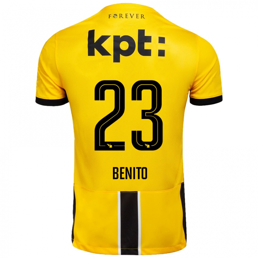 Børn Loris Benito #23 Gul Sort Hjemmebane Spillertrøjer 2024/25 Trøje T-Shirt