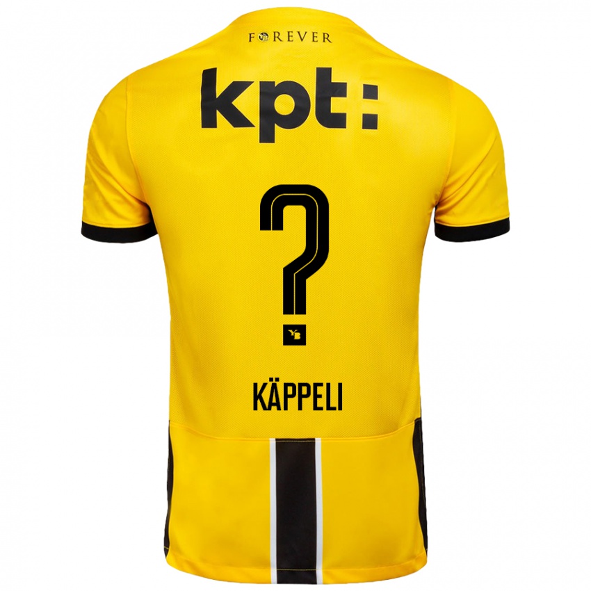 Børn Cuno Käppeli #0 Gul Sort Hjemmebane Spillertrøjer 2024/25 Trøje T-Shirt