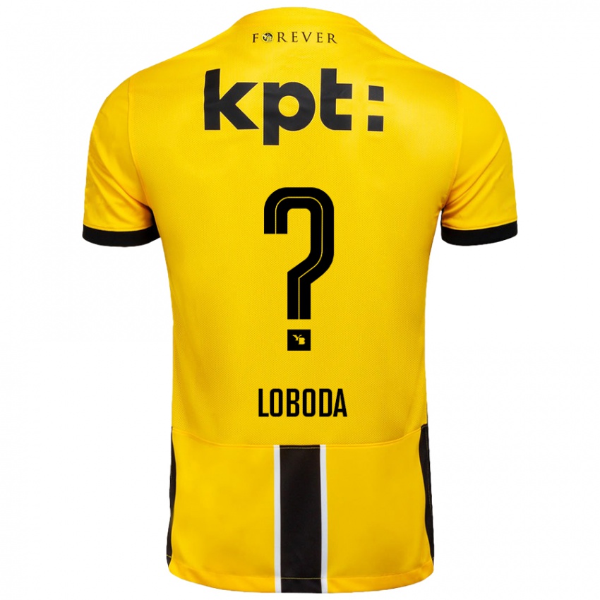 Børn Vincent Loboda #0 Gul Sort Hjemmebane Spillertrøjer 2024/25 Trøje T-Shirt