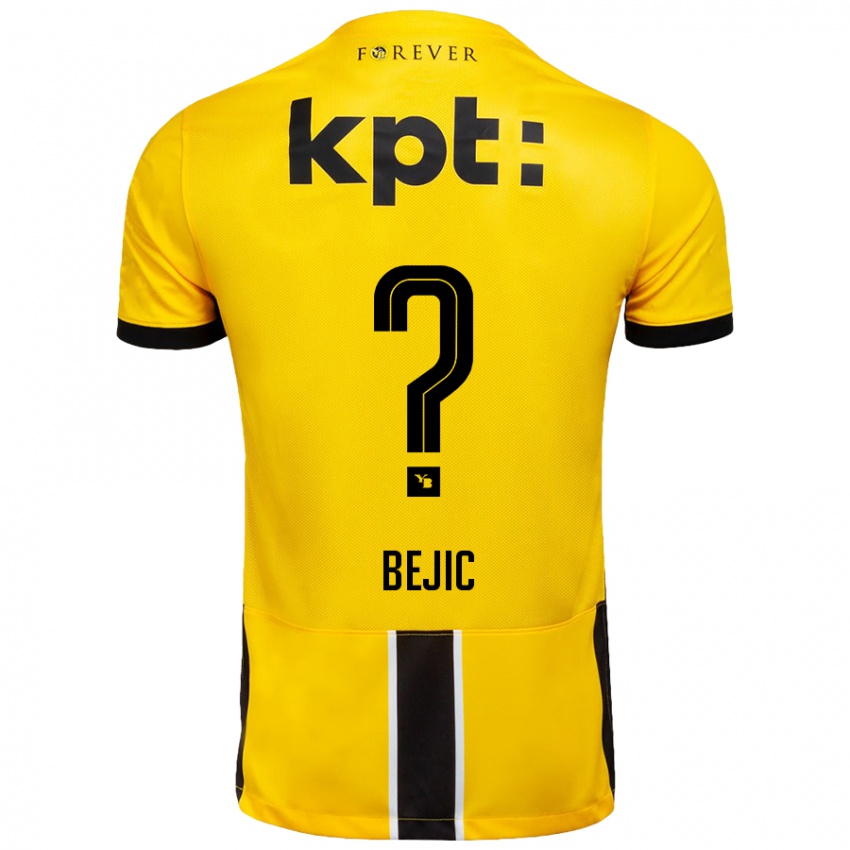 Børn Endrit Bejic #0 Gul Sort Hjemmebane Spillertrøjer 2024/25 Trøje T-Shirt