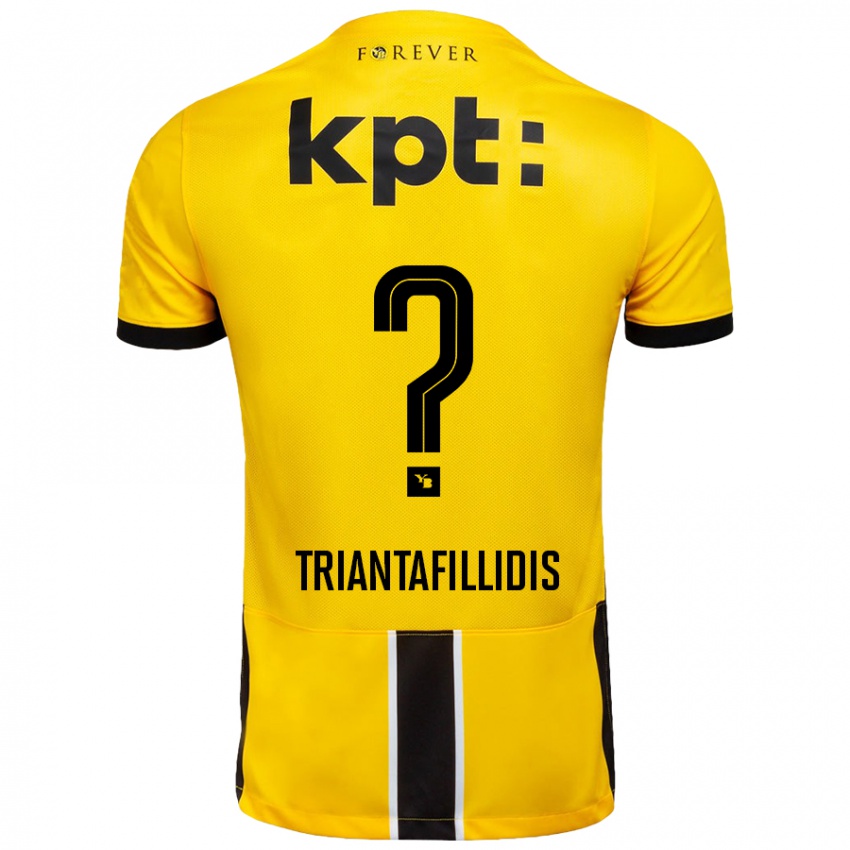 Børn Nevin Triantafillidis #0 Gul Sort Hjemmebane Spillertrøjer 2024/25 Trøje T-Shirt