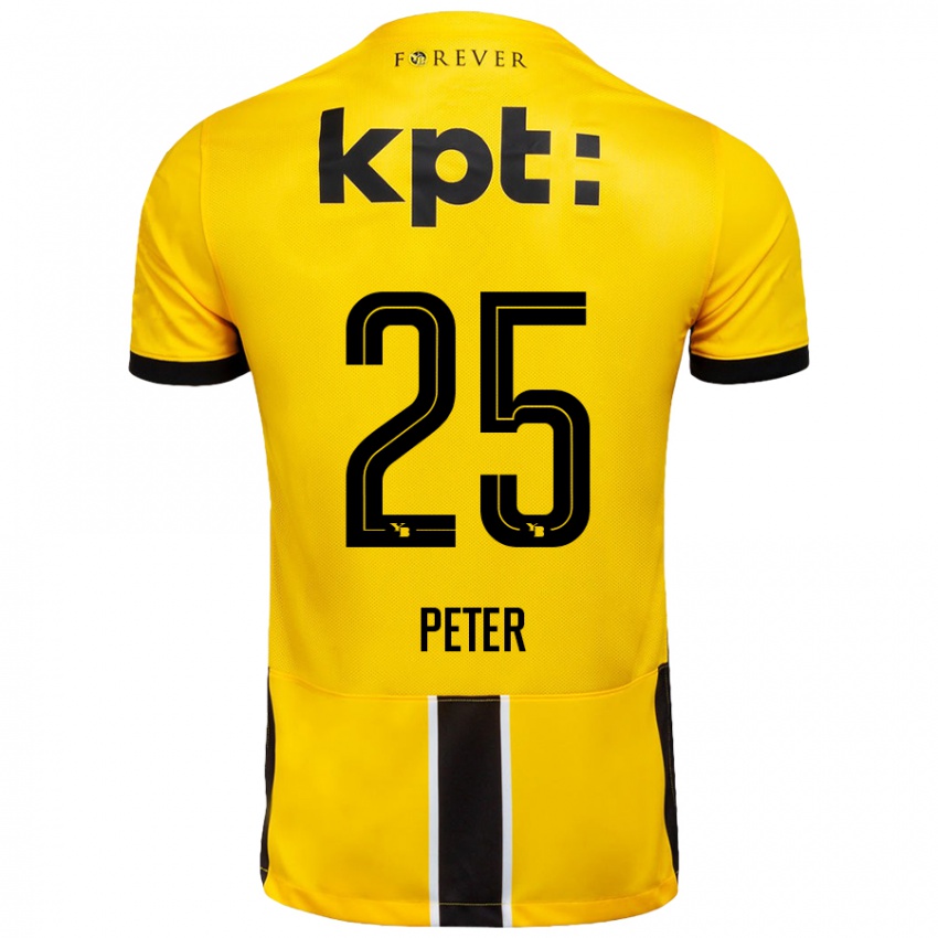 Børn Luc Peter #25 Gul Sort Hjemmebane Spillertrøjer 2024/25 Trøje T-Shirt