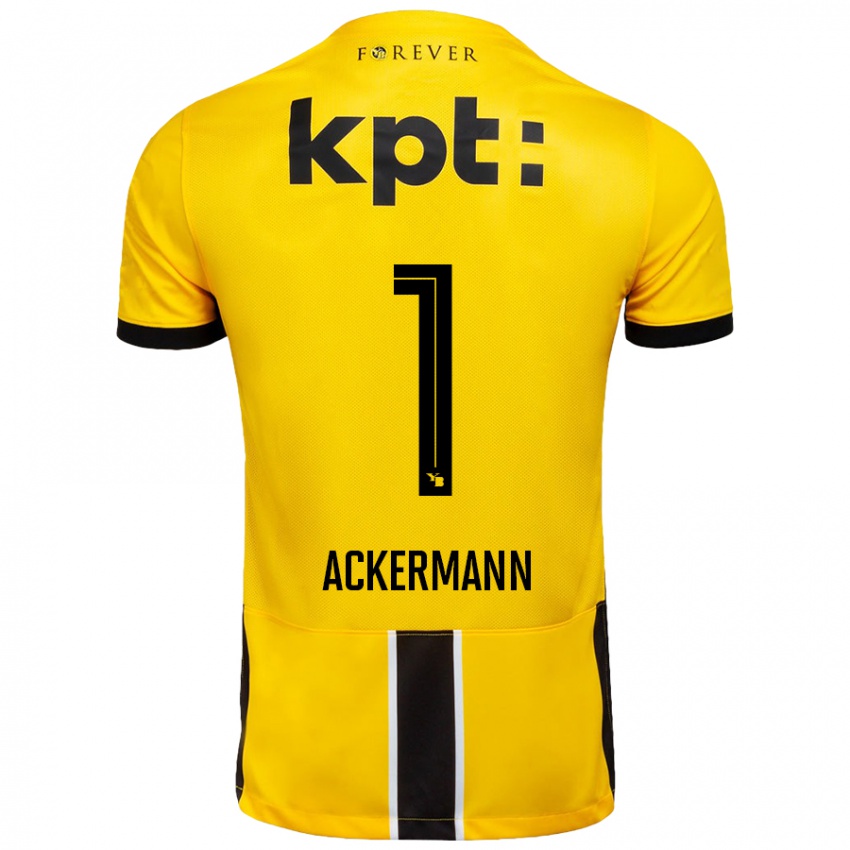 Børn Jara Ackermann #1 Gul Sort Hjemmebane Spillertrøjer 2024/25 Trøje T-Shirt