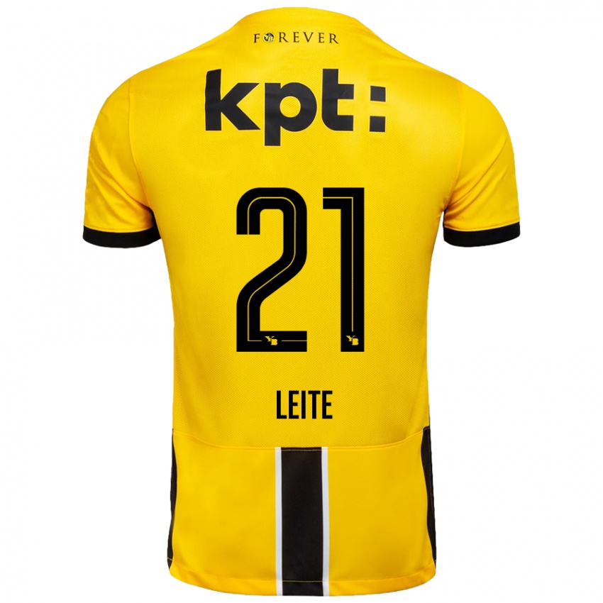 Børn Ana Leite #21 Gul Sort Hjemmebane Spillertrøjer 2024/25 Trøje T-Shirt