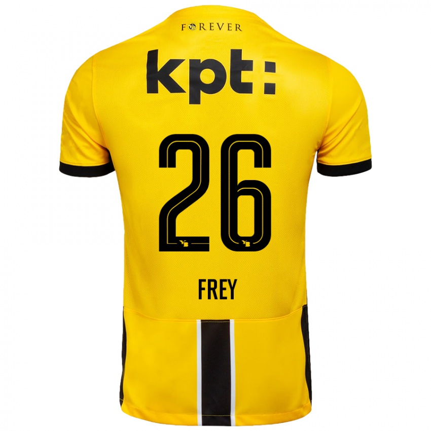 Børn Laura Frey #26 Gul Sort Hjemmebane Spillertrøjer 2024/25 Trøje T-Shirt