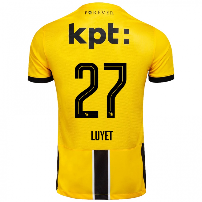 Børn Naomi Luyet #27 Gul Sort Hjemmebane Spillertrøjer 2024/25 Trøje T-Shirt