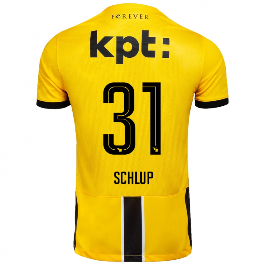 Børn Giulia Schlup #31 Gul Sort Hjemmebane Spillertrøjer 2024/25 Trøje T-Shirt