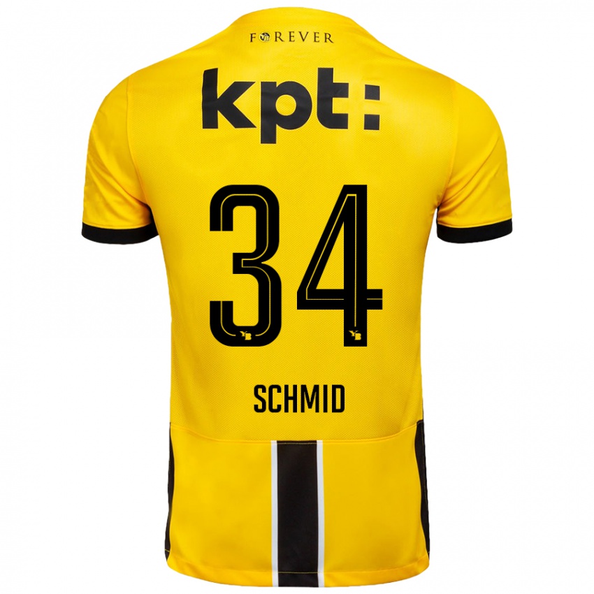 Børn Céline Schmid #34 Gul Sort Hjemmebane Spillertrøjer 2024/25 Trøje T-Shirt