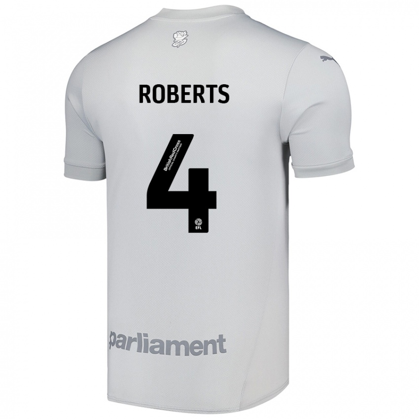 Børn Marc Roberts #4 Sølvgrå Udebane Spillertrøjer 2024/25 Trøje T-Shirt