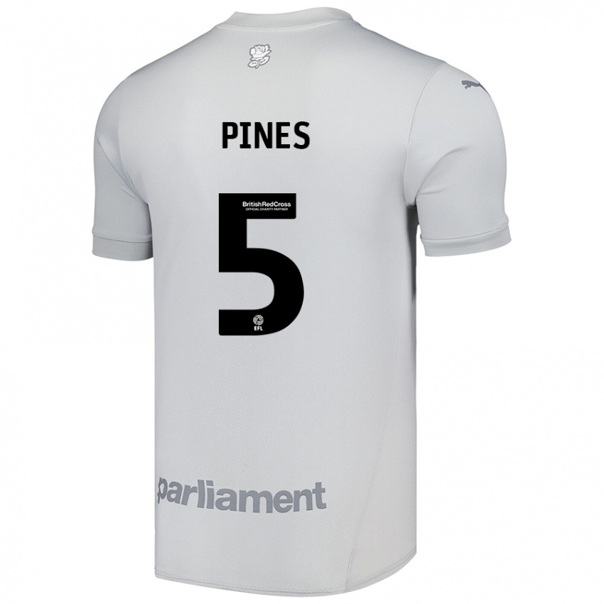 Børn Donovan Pines #5 Sølvgrå Udebane Spillertrøjer 2024/25 Trøje T-Shirt