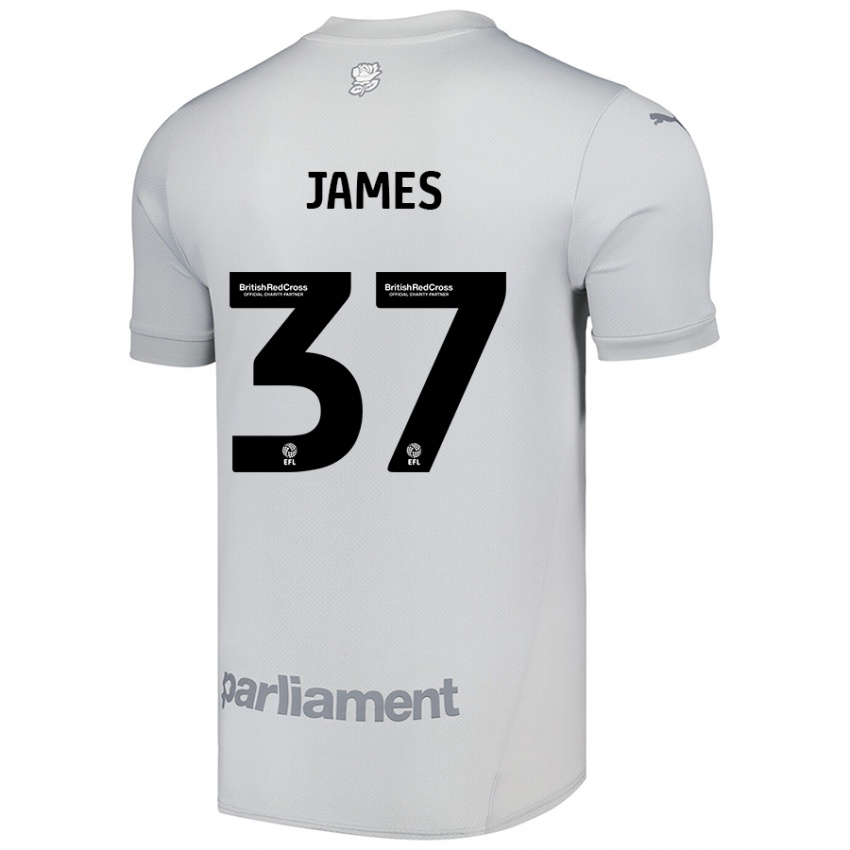 Børn Nathan James #37 Sølvgrå Udebane Spillertrøjer 2024/25 Trøje T-Shirt