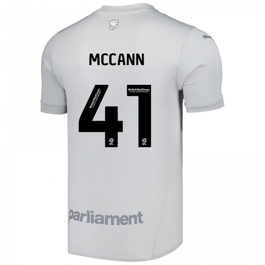 Børn Bayley Mccann #41 Sølvgrå Udebane Spillertrøjer 2024/25 Trøje T-Shirt