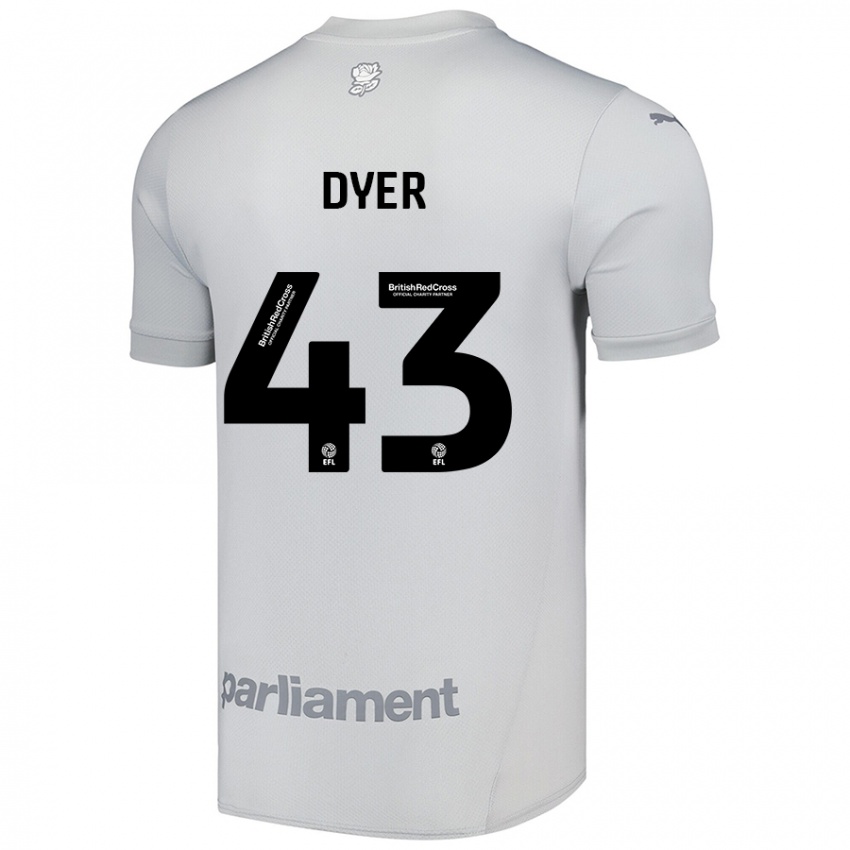 Børn Josiah Dyer #43 Sølvgrå Udebane Spillertrøjer 2024/25 Trøje T-Shirt