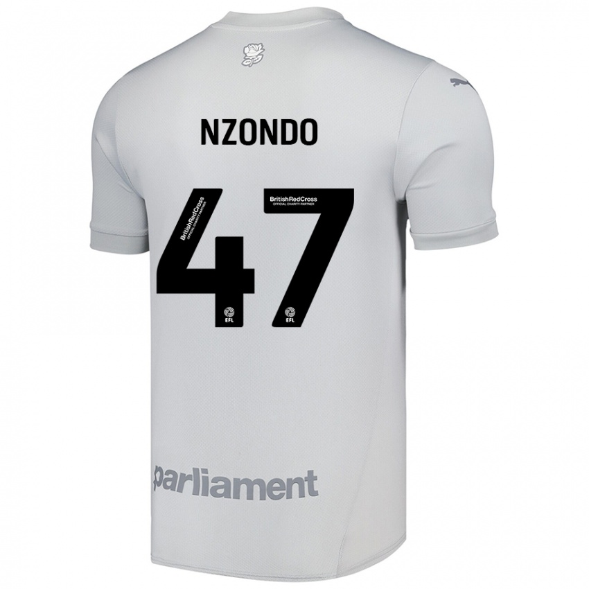 Børn Emmaisa Nzondo #47 Sølvgrå Udebane Spillertrøjer 2024/25 Trøje T-Shirt