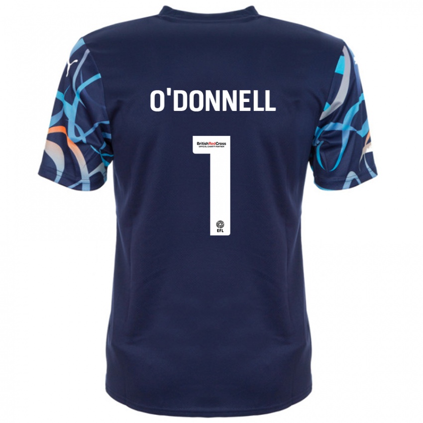 Børn Richard O'donnell #1 Marineblå Udebane Spillertrøjer 2024/25 Trøje T-Shirt