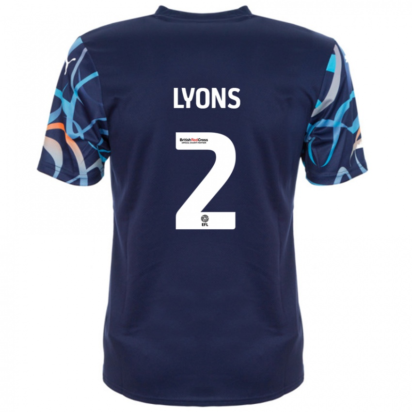 Børn Andy Lyons #2 Marineblå Udebane Spillertrøjer 2024/25 Trøje T-Shirt