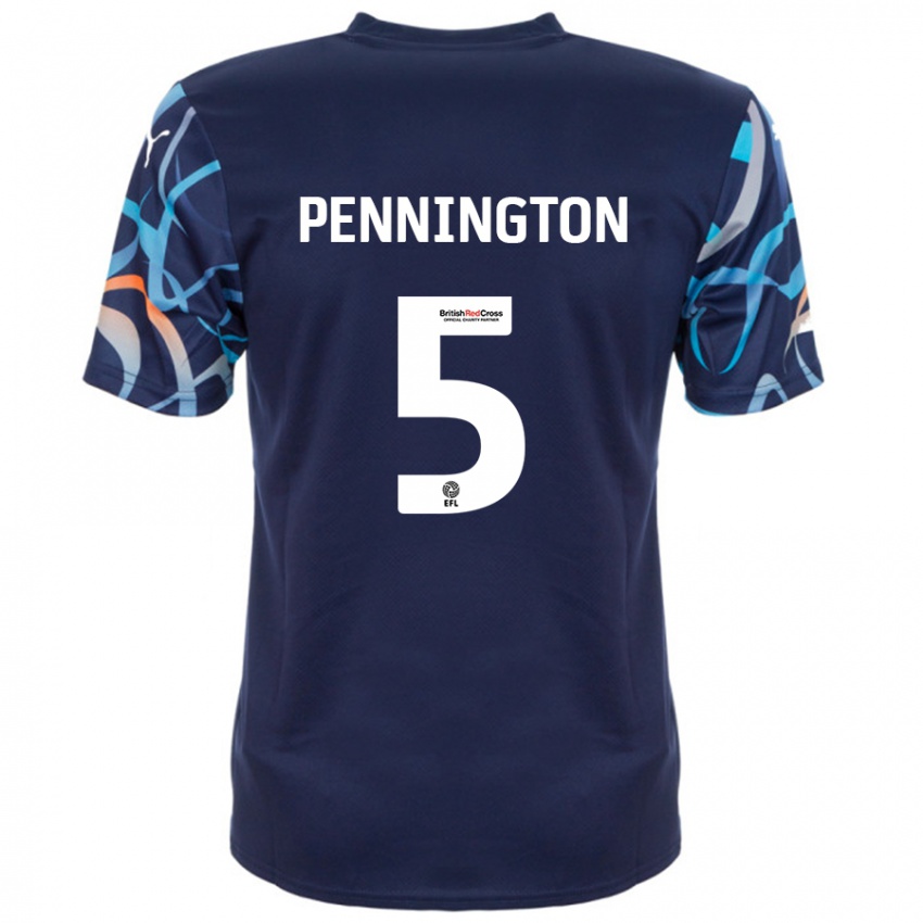 Børn Matthew Pennington #5 Marineblå Udebane Spillertrøjer 2024/25 Trøje T-Shirt