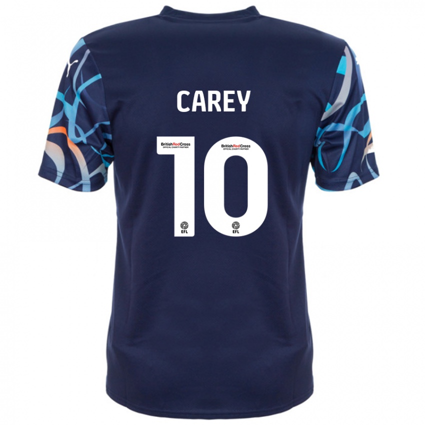 Børn Sonny Carey #10 Marineblå Udebane Spillertrøjer 2024/25 Trøje T-Shirt