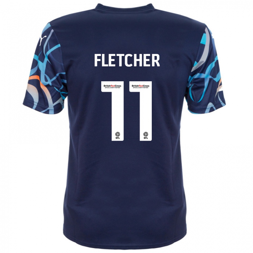 Børn Ashley Fletcher #11 Marineblå Udebane Spillertrøjer 2024/25 Trøje T-Shirt