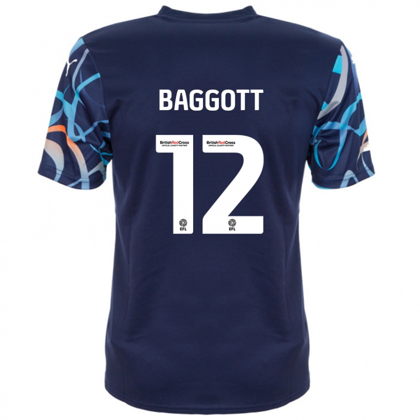 Børn Elkan Baggott #12 Marineblå Udebane Spillertrøjer 2024/25 Trøje T-Shirt