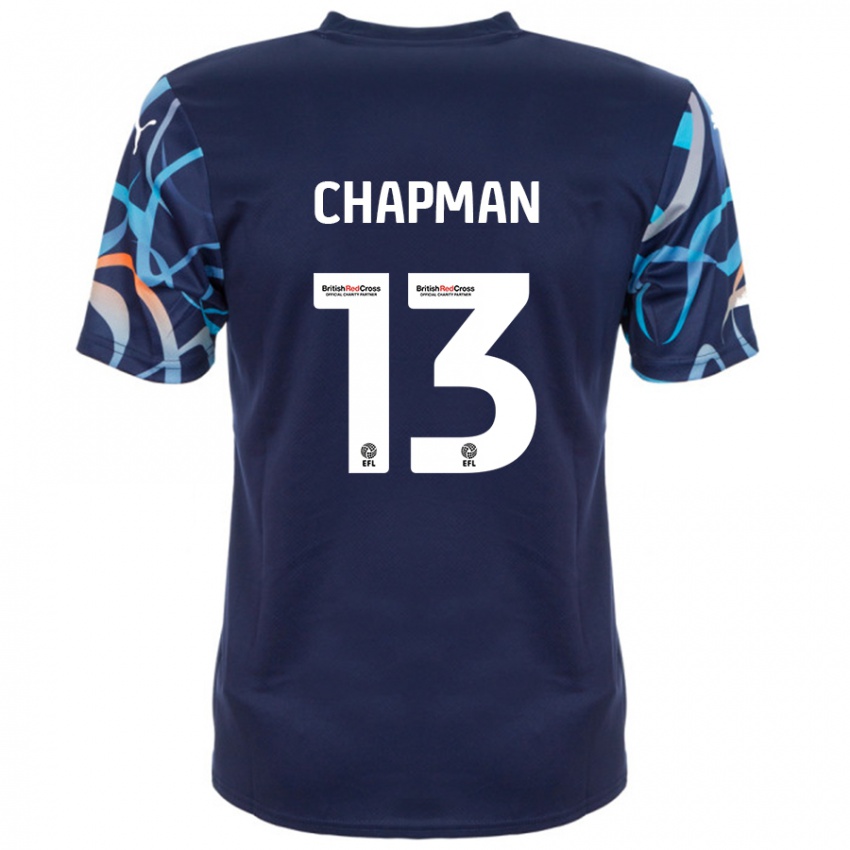 Børn Mackenzie Chapman #13 Marineblå Udebane Spillertrøjer 2024/25 Trøje T-Shirt