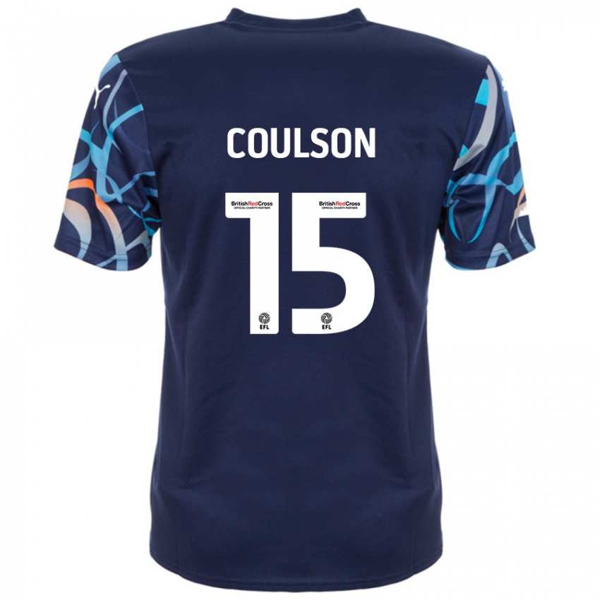 Børn Hayden Coulson #15 Marineblå Udebane Spillertrøjer 2024/25 Trøje T-Shirt