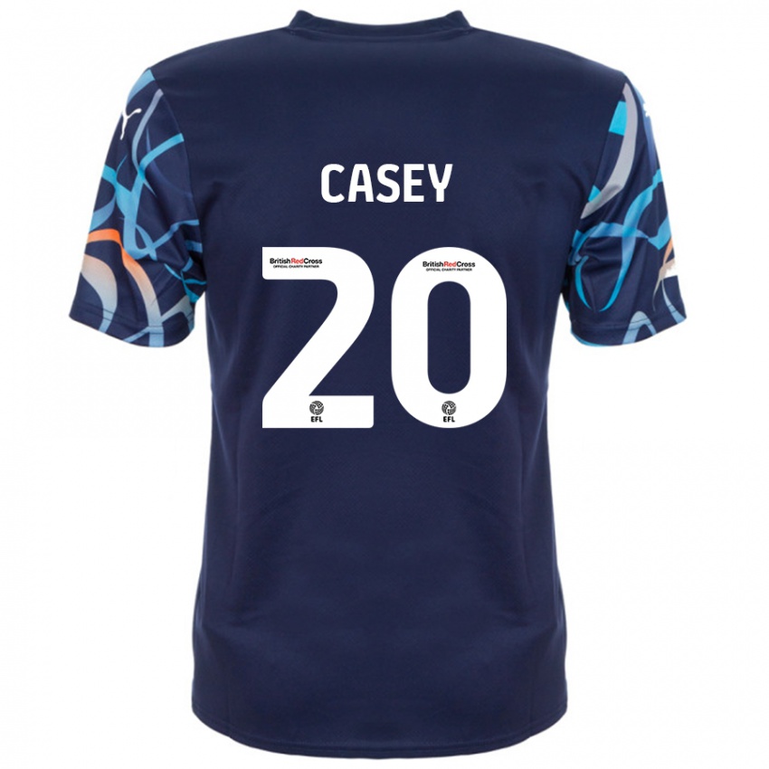 Børn Oliver Casey #20 Marineblå Udebane Spillertrøjer 2024/25 Trøje T-Shirt