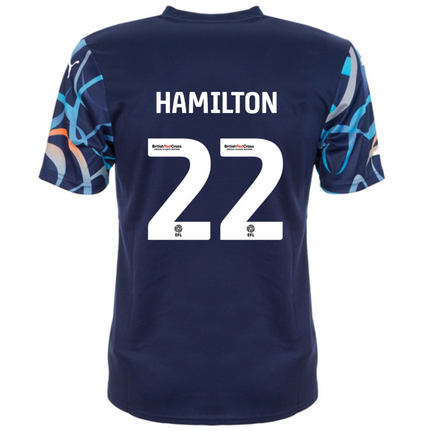 Børn Cj Hamilton #22 Marineblå Udebane Spillertrøjer 2024/25 Trøje T-Shirt