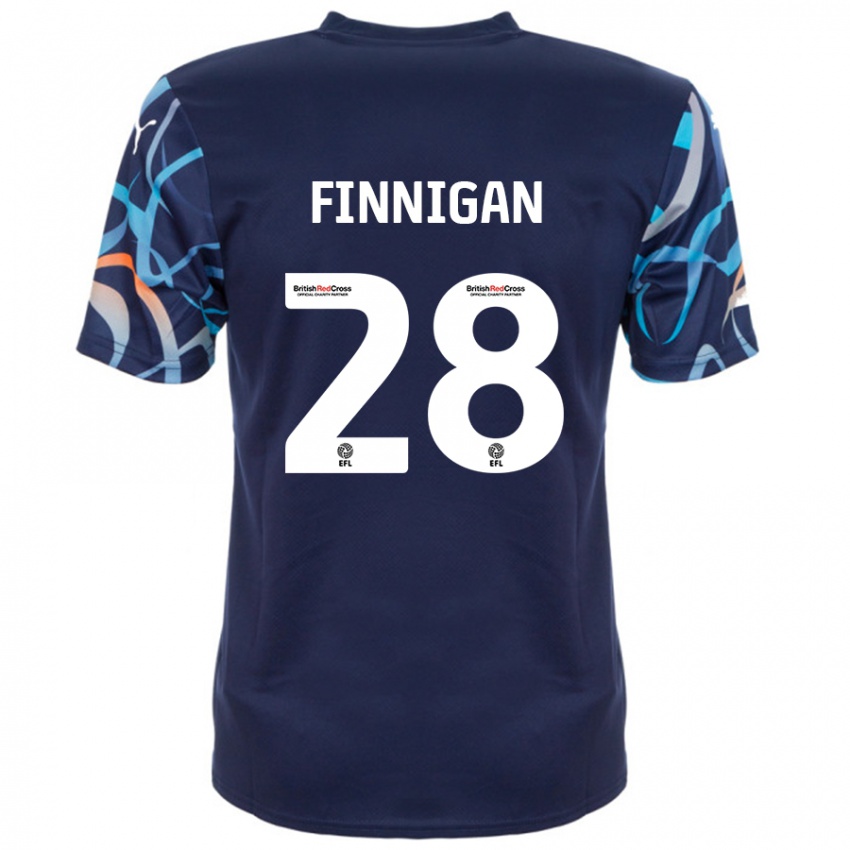 Børn Ryan Finnigan #28 Marineblå Udebane Spillertrøjer 2024/25 Trøje T-Shirt