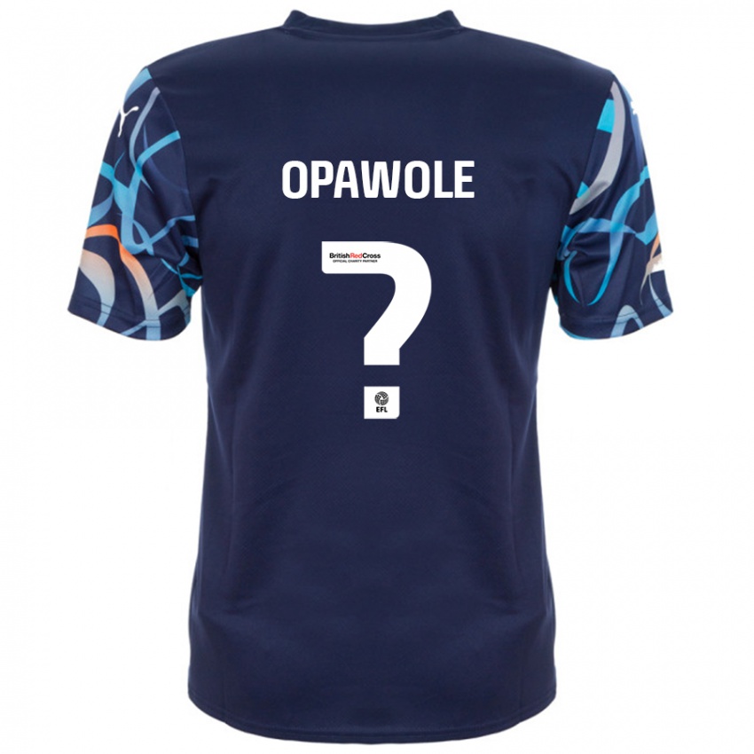 Børn Johnson Opawole #0 Marineblå Udebane Spillertrøjer 2024/25 Trøje T-Shirt