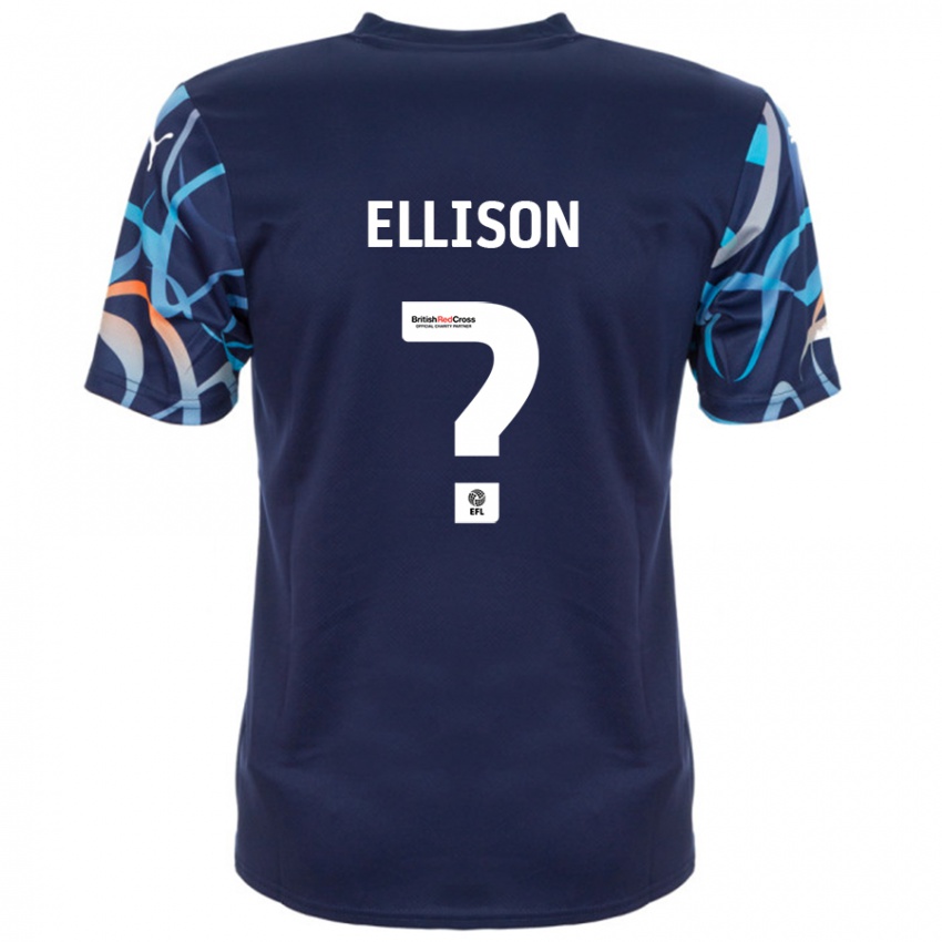 Børn Jordyn Ellison #0 Marineblå Udebane Spillertrøjer 2024/25 Trøje T-Shirt