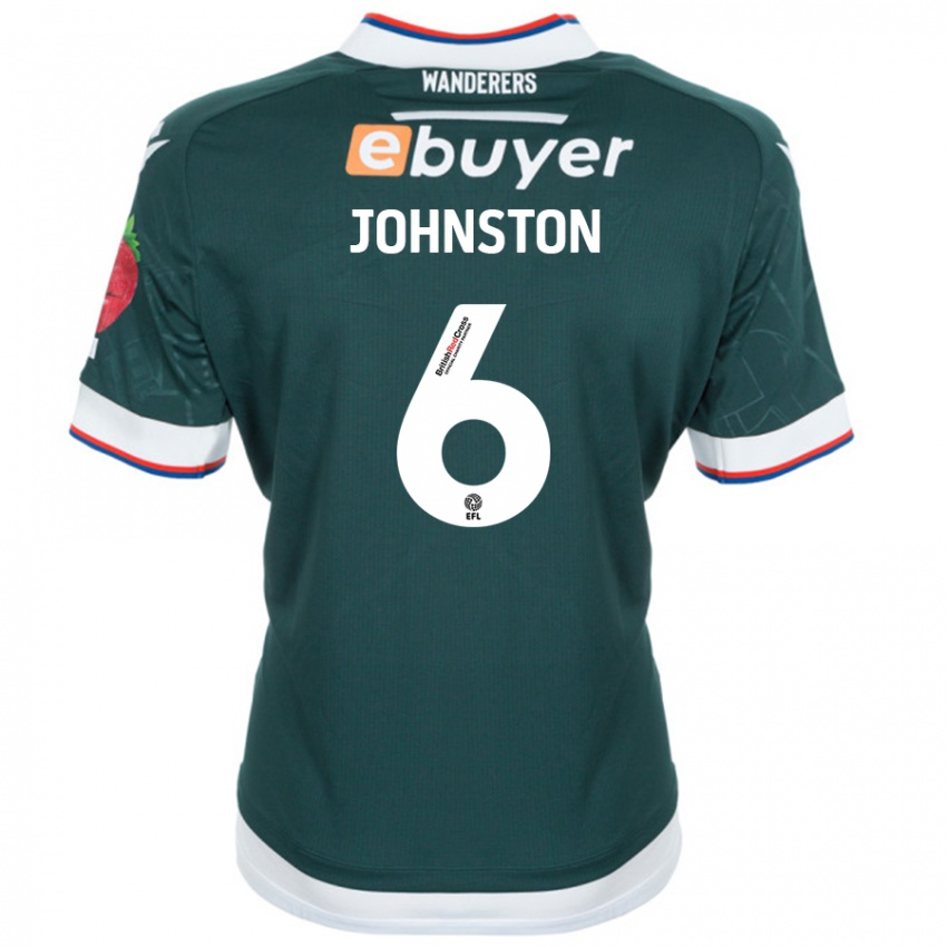 Børn George Johnston #6 Mørkegrøn Udebane Spillertrøjer 2024/25 Trøje T-Shirt