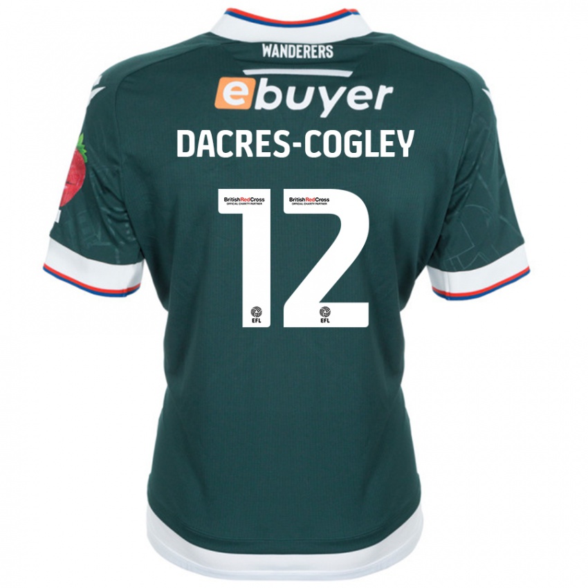 Børn Josh Dacres-Cogley #12 Mørkegrøn Udebane Spillertrøjer 2024/25 Trøje T-Shirt