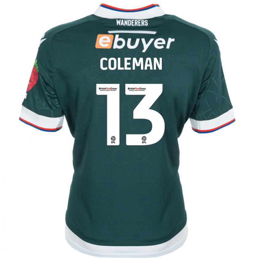 Børn Joel Coleman #13 Mørkegrøn Udebane Spillertrøjer 2024/25 Trøje T-Shirt