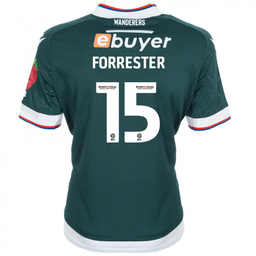 Børn Will Forrester #15 Mørkegrøn Udebane Spillertrøjer 2024/25 Trøje T-Shirt