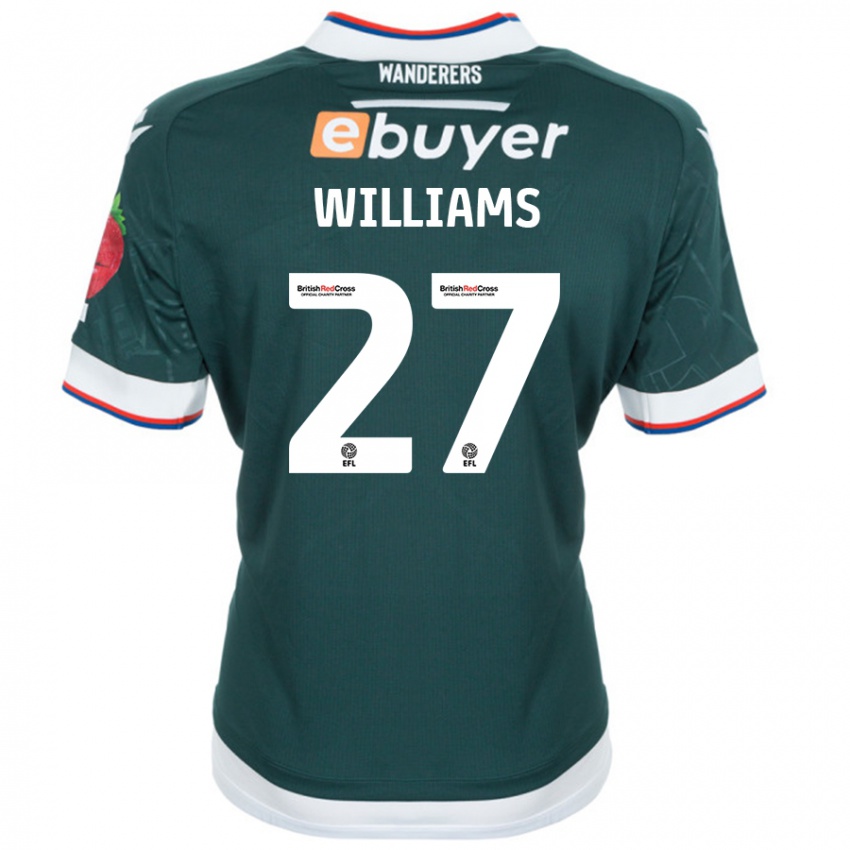 Børn Randell Williams #27 Mørkegrøn Udebane Spillertrøjer 2024/25 Trøje T-Shirt