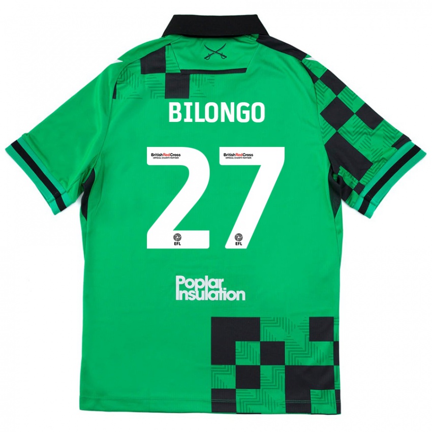 Børn Bryant Bilongo #27 Grøn Sort Udebane Spillertrøjer 2024/25 Trøje T-Shirt