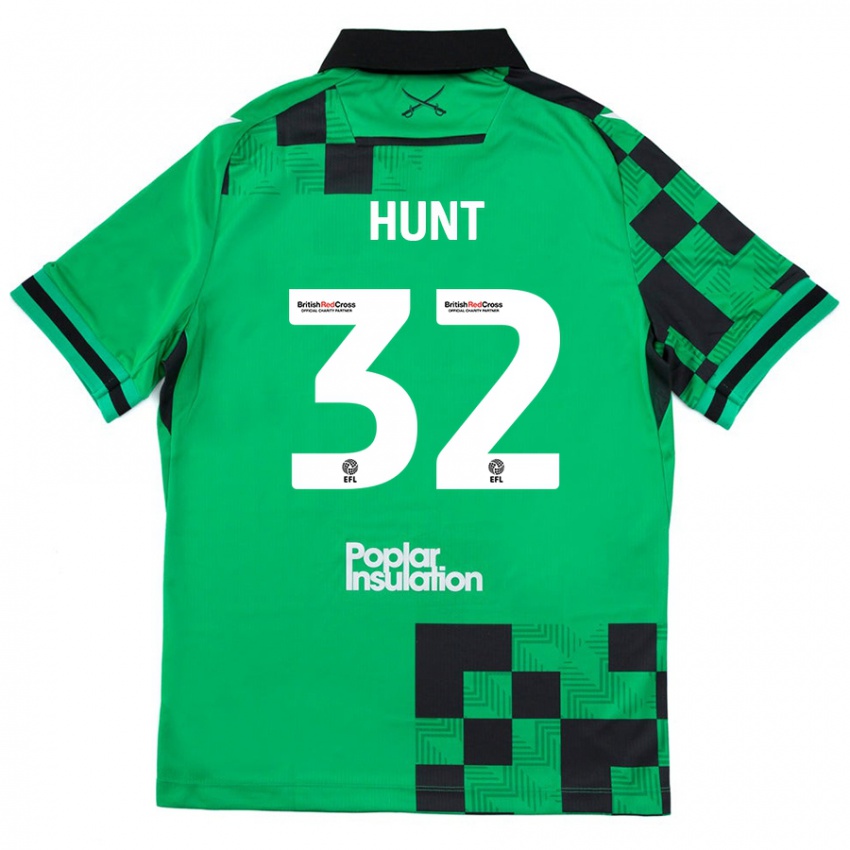 Børn Jack Hunt #32 Grøn Sort Udebane Spillertrøjer 2024/25 Trøje T-Shirt