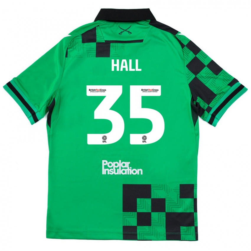 Børn Matt Hall #35 Grøn Sort Udebane Spillertrøjer 2024/25 Trøje T-Shirt