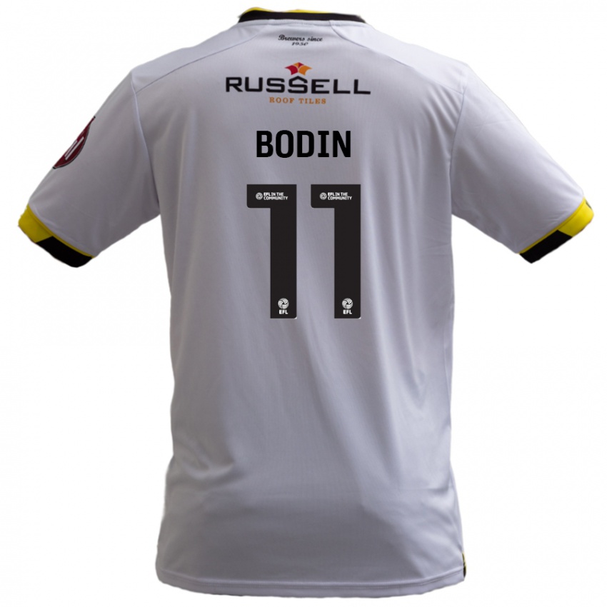 Børn Billy Bodin #11 Hvid Udebane Spillertrøjer 2024/25 Trøje T-Shirt