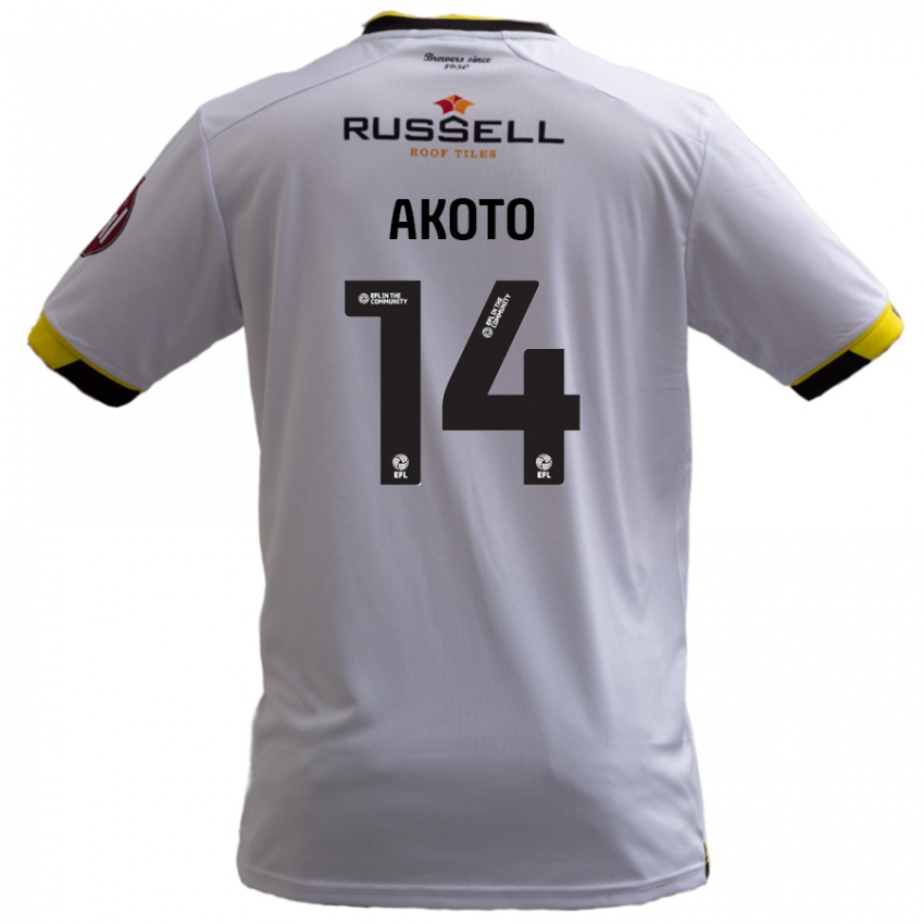 Børn Nick Akoto #14 Hvid Udebane Spillertrøjer 2024/25 Trøje T-Shirt