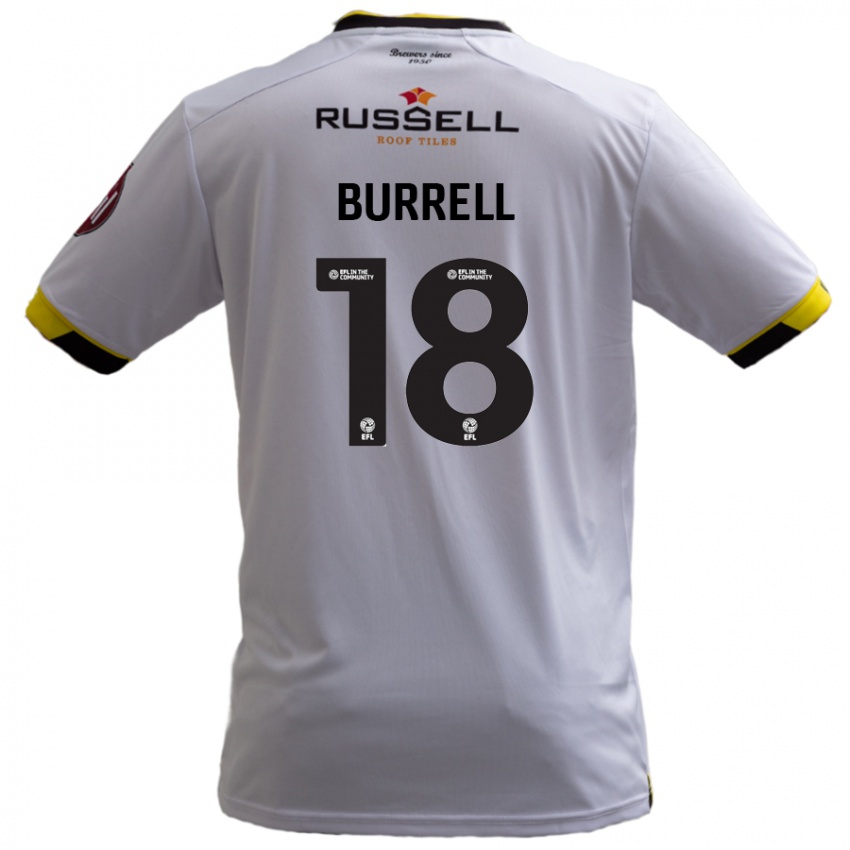 Børn Rumarn Burrell #18 Hvid Udebane Spillertrøjer 2024/25 Trøje T-Shirt