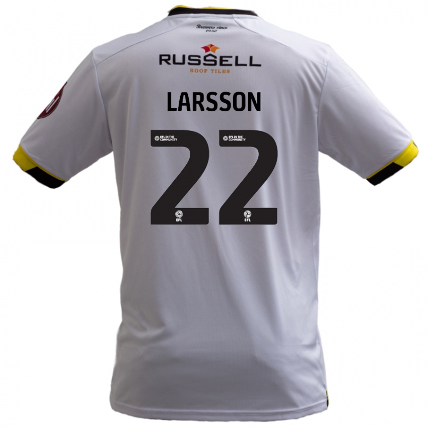 Børn Julian Larsson #22 Hvid Udebane Spillertrøjer 2024/25 Trøje T-Shirt