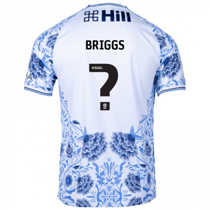 Børn Jj Briggs #0 Hvid Blå Udebane Spillertrøjer 2024/25 Trøje T-Shirt