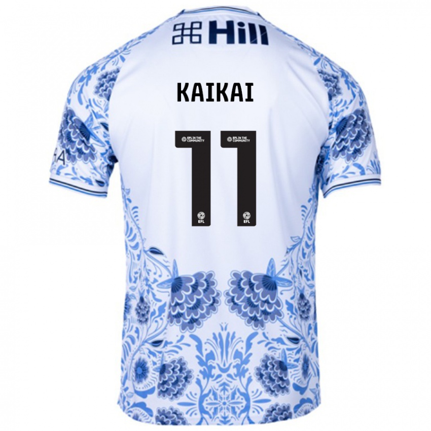 Børn Sullay Kaikai #11 Hvid Blå Udebane Spillertrøjer 2024/25 Trøje T-Shirt