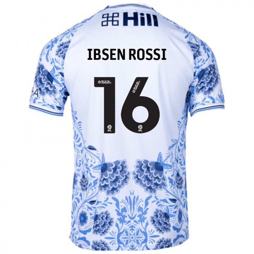 Børn Zeno Ibsen Rossi #16 Hvid Blå Udebane Spillertrøjer 2024/25 Trøje T-Shirt